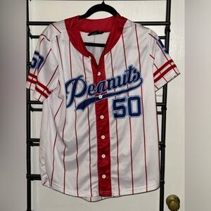 Peanuts Red and White Striped Small Size Baseball Shirt